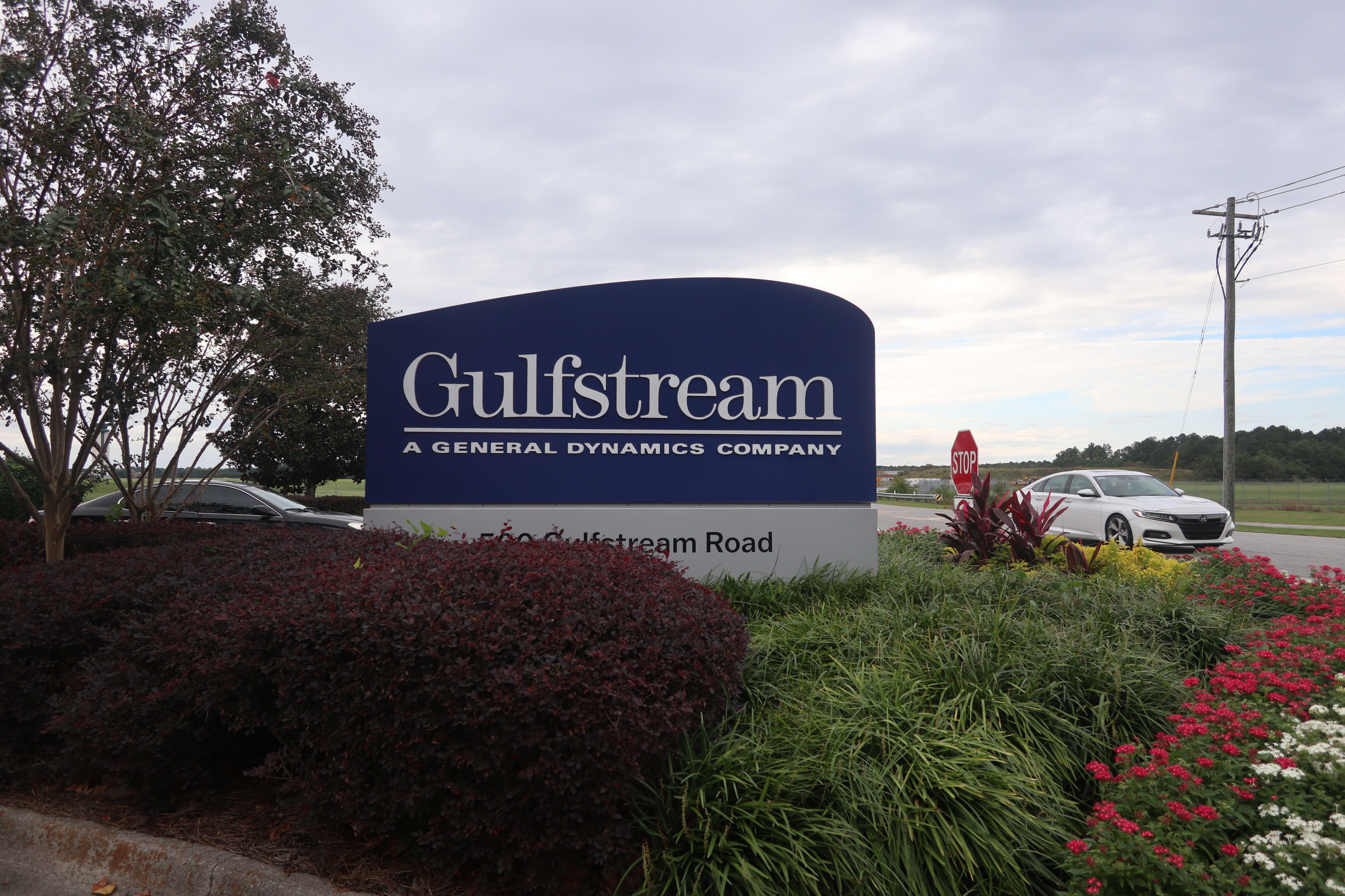 Entrance to Gulfstream's headquarters in Savannah, Georgia.